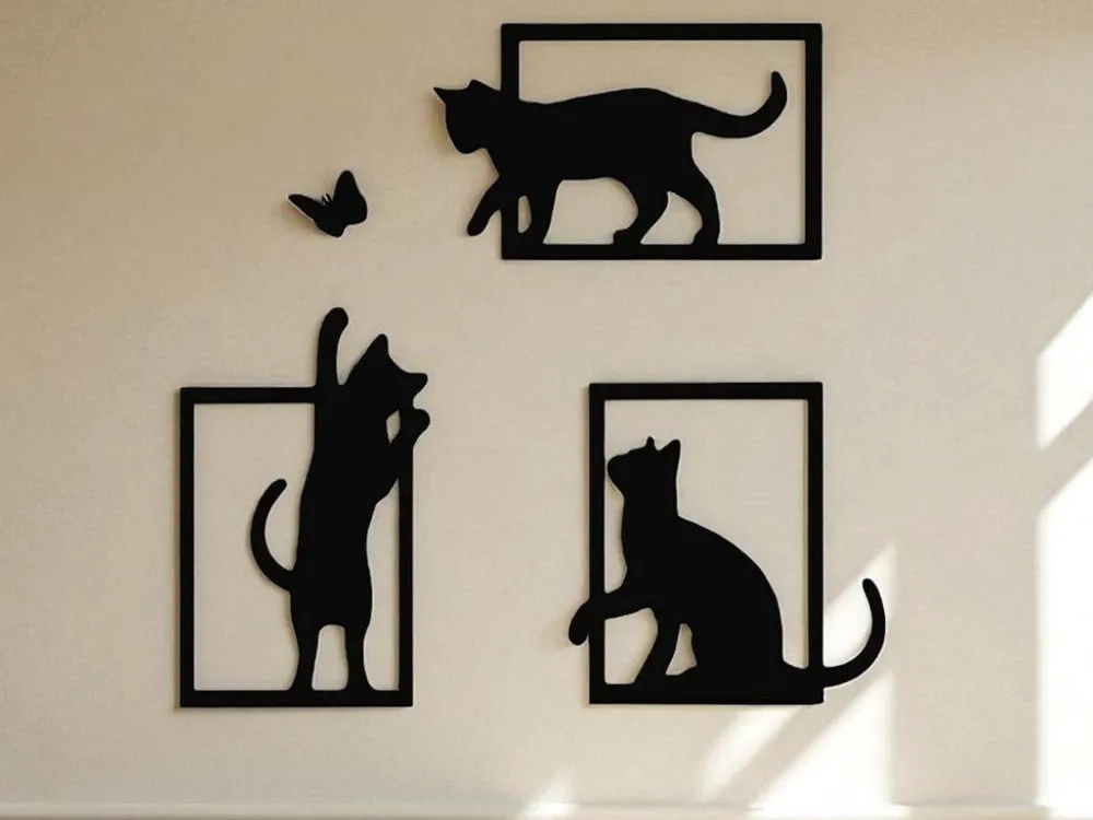 Cuadros decorativos de gatos (set de 3)