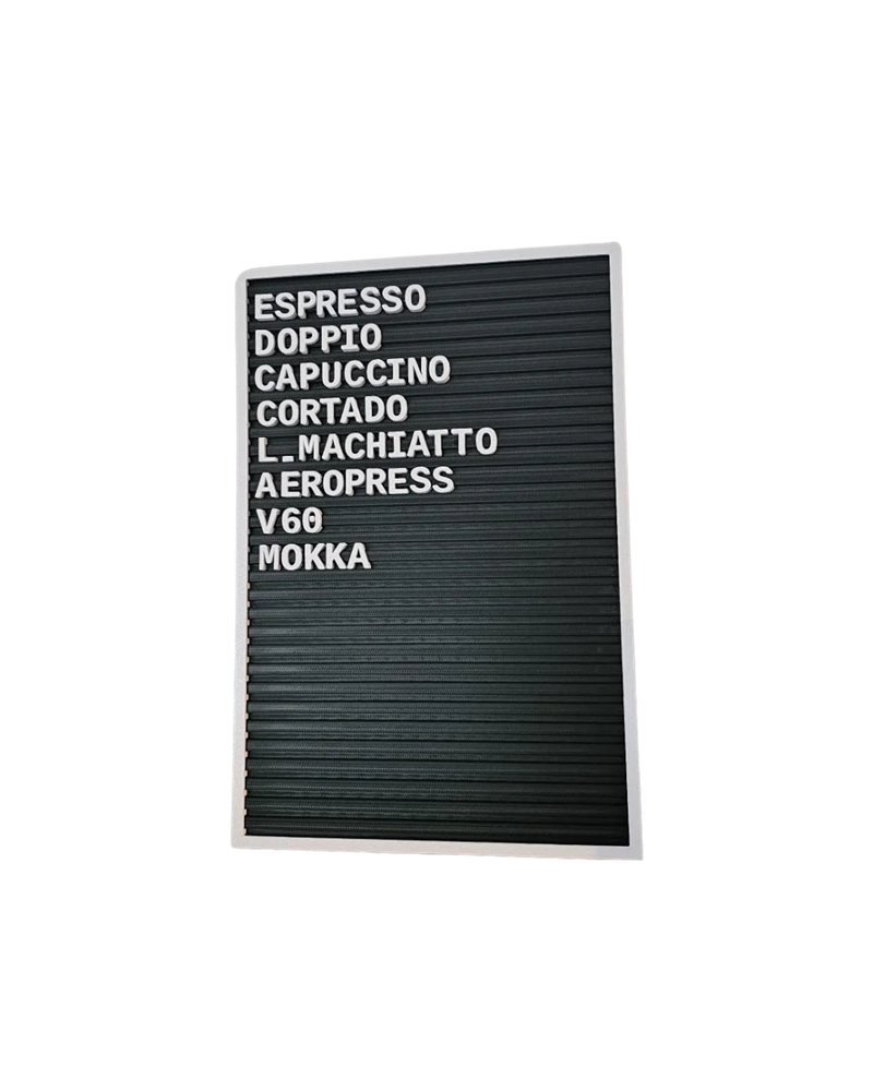 Pizarra de letras (letter board)